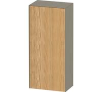 Duravit White Tulip armoire mi-hauteur, largeur 400 x profondeur 240mm, 1 arrêt de porte ouverture basculante à gauche, WT1322LH5H2, Couleur: Corps : gris pierre brillant, façade : chêne naturel massi