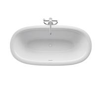 Duravit White Tulip Baignoire en pose libre ovale, 2 pentes de dos, revêtement acrylique sans soudure, 1800x900mm, blanc, 700469000000000
