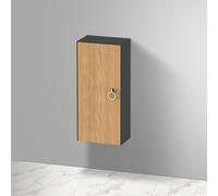 Duravit White Tulip armoire mi-hauteur, largeur 400 x profondeur 240mm, 1 arrêt de porte à gauche avec poignée, WT1323LH558, Couleur: Corps : graphite satiné, façade : chêne naturel massif