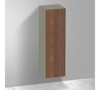 Duravit White Tulip armoire mi-hauteur, largeur 400 x profondeur 360mm, 1 arrÃªt de porte ouverture basculante Ã droite, WT1332R, Coloris: Corps : gris pierre brillant, faÃ§ade : noyer amÃ©ricain massif - WT1332R77H2