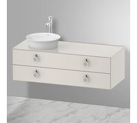 Duravit Meuble sous-vasque WT4992L3939 130x55 Nordic Weiß suspendu 2 tiroirs vasque à gauche