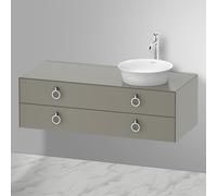 Duravit – Vasque White Tulip WT4992R9292 130 x 55 cm gris pierre satiné 2 tiroirs vasque à droite