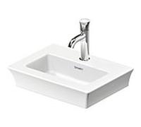 Duravit White Tulip meuble lave-mains 0737450041 45x33cm, sans trop-plein, avec banc à trou pour robinetterie, avec trou pour robinetterie, blanc