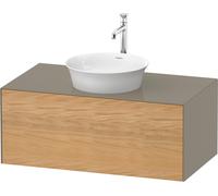 Duravit White Tulip, meuble sous-lavabo mural, largeur 1000 x profondeur 550mm, avec 1x tiroir, avec technologie tip-on, WT49760H5H2, Couleur: Corps : gris pierre brillant, façade : chêne naturel mass