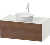 Duravit White Tulip, meuble sous-lavabo mural, largeur 1000 x profondeur 550mm, avec 1x tiroir, avec technologie tip-on, WT497607736, Couleur: Carrosserie : Soie blanche mate, Façade : Noyer américain