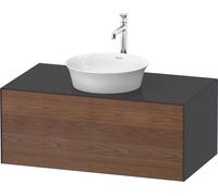 Duravit White Tulip, meuble sous-lavabo mural, largeur 1000 x profondeur 550mm, avec 1x tiroir, avec technologie tip-on, WT4976077H1, Couleur: Corps : graphite brillant, façade : noyer américain massi
