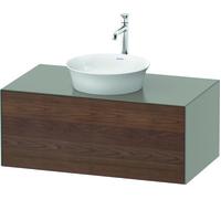 Duravit White Tulip, meuble sous-lavabo mural, largeur 1000 x profondeur 550mm, avec 1x tiroir, avec technologie tip-on, WT497607792, Couleur: Carrosserie : gris pierre soyeux mat, façade : noyer amér