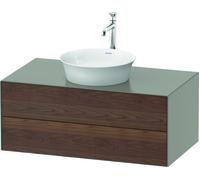 Duravit White Tulip, meuble sous-lavabo mural, largeur 1000 x profondeur 550mm, avec 2 tiroirs, avec technologie Tip-on, WT498607792, Couleur: Carrosserie : gris pierre soyeux mat, façade : noyer amér