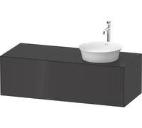 Duravit White Tulip, meuble sous-lavabo mural, largeur 1300 x profondeur 550mm, avec 1x tiroir, avec technologie tip-on, WT4977RH1H1, Couleur: Graphite brillant