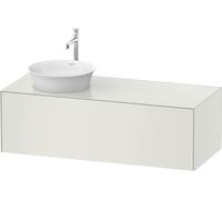 Duravit White Tulip, meuble sous-lavabo mural, largeur 1300 x profondeur 550mm, avec 1x tiroir, avec technologie tip-on, WT4977L3636, Couleur: Laque mate en soie blanche