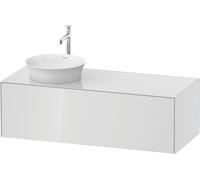 Duravit White Tulip, meuble sous-lavabo mural, largeur 1300 x profondeur 550mm, avec 1x tiroir, avec technologie tip-on, WT4977L8585, Couleur: Laque brillante blanche