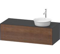 Duravit White Tulip, meuble sous-lavabo mural, largeur 1300 x profondeur 550mm, avec 1x tiroir, avec technologie tip-on, WT4977R77H1, Couleur: Corps : graphite brillant, façade : noyer américain massi