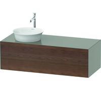 Duravit White Tulip, meuble sous-lavabo mural, largeur 1300 x profondeur 550mm, avec 1x tiroir, avec technologie tip-on, WT4977L7792, Couleur: Carrosserie : gris pierre soyeux mat, façade : noyer amér