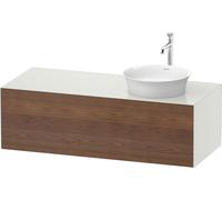 Duravit White Tulip, meuble sous-lavabo mural, largeur 1300 x profondeur 550mm, avec 1x tiroir, avec technologie tip-on, WT4977R7736, Couleur: Carrosserie : Soie blanche mate, Façade : Noyer américain