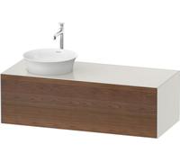 Duravit White Tulip, meuble sous-lavabo mural, largeur 1300 x profondeur 550mm, avec 1x tiroir, avec technologie tip-on, WT4977L7739, Couleur: Corps : satiné blanc nordique, façade : noyer américain m