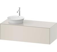 Duravit White Tulip, meuble sous-lavabo mural, largeur 1300 x profondeur 550mm, avec 1x tiroir, avec technologie tip-on, WT4977L3939, Couleur: Laque mate en soie Nordic White