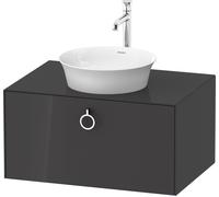 Duravit White Tulip, meuble sous-lavabo mural, largeur 800 x profondeur 550mm, avec 1x coulissant, avec poignée, WT49800H1H1, Couleur: Graphite brillant