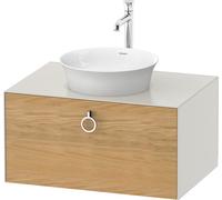 Duravit White Tulip, meuble sous-lavabo mural, largeur 800 x profondeur 550mm, avec 1x coulissant, avec poignée, WT49800H539, Couleur: Corps : blanc nordique satiné, façade : chêne naturel massif