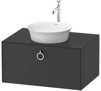 Duravit White Tulip, meuble sous-lavabo mural, largeur 800 x profondeur 550mm, avec 1x coulissant, avec poignée, WT498005858, Couleur: Satin graphite