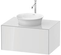 Duravit White Tulip, meuble sous-lavabo mural, largeur 800 x profondeur 550mm, avec 1x tiroir, avec technologie tip-on, WT497508585, Couleur: Laque brillante blanche