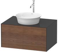 Duravit White Tulip, meuble sous-lavabo mural, largeur 800 x profondeur 550mm, avec 1x tiroir, avec technologie tip-on, WT4975077H1, Couleur: Corps : graphite brillant, façade : noyer américain massif
