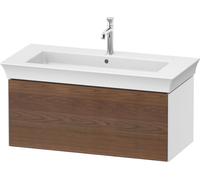 Duravit White Tulip, meuble sous-lavabo mural, largeur 984 x profondeur 458mm, avec 1x tiroir, avec technologie tip-on, WT424207785, Couleur: Corps : Blanc brillant, Façade : Noyer américain massif