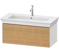 Duravit White Tulip, meuble sous-lavabo mural, largeur 984 x profondeur 458mm, avec 1x tiroir, avec technologie tip-on, WT42420H539, Couleur: Corps : blanc nordique satiné, façade : chêne naturel mass