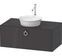 Duravit Meuble sous-vasque WT49810H1H1 100x55 cm Graphit brillant match2 coulissant avec poignée