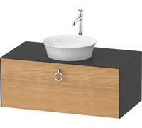 Duravit White Tulip, meuble sous-lavabo suspendu, largeur 1000 x profondeur 550mm, avec 1x coulissant, avec poignée, WT49810H558, Couleur: Corps : graphite satiné, façade : chêne naturel massif