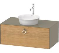 Duravit White Tulip, meuble sous-lavabo suspendu, largeur 1000 x profondeur 550mm, avec 1x coulissant, avec poignée, WT49810H5H2, Couleur: Corps : gris pierre brillant, façade : chêne naturel massif