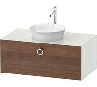 Duravit White Tulip, meuble sous-lavabo suspendu, largeur 1000 x profondeur 550mm, avec 1x coulissant, avec poignée, WT498107736, Couleur: Carrosserie : Soie blanche mate, Façade : Noyer américain mas