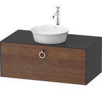 Duravit White Tulip, meuble sous-lavabo suspendu, largeur 1000 x profondeur 550mm, avec 1x coulissant, avec poignée, WT498107758, Couleur: Corps : graphite satiné, façade : noyer américain massif