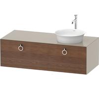 Duravit White Tulip, meuble sous-lavabo suspendu, largeur 1300 x profondeur 550mm, avec 1x coulissant, avec poignée, WT4982R7760, Couleur: Corps : Taupe silk mat, façade : noyer américain massif