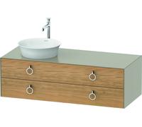Duravit White Tulip, meuble sous-lavabo suspendu, largeur 1300 x profondeur 550mm, avec 2 tiroirs, avec poignée, WT4992LH560, Couleur: Corps : taupe silk mat, façade : chêne naturel massif