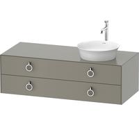 Duravit – Vasque White Tulip WT4992R9292 130 x 55 cm gris pierre satiné 2 tiroirs vasque à droite