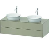 Duravit White Tulip, meuble sous-lavabo suspendu, largeur 1300 x profondeur 550mm, avec 2 tiroirs, avec technologie tip-on, WT4988B6060, Couleur: Laque mate taupe soie