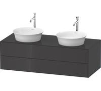 Duravit White Tulip, meuble sous-lavabo suspendu, largeur 1300 x profondeur 550mm, avec 2 tiroirs, avec technologie tip-on, WT4988BH1H1, Couleur: Graphite brillant