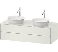Duravit White Tulip, meuble sous-lavabo suspendu, largeur 1300 x profondeur 550mm, avec 2 tiroirs, avec technologie tip-on, WT4988B3636, Couleur: Laque mate en soie blanche
