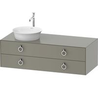 Duravit White Tulip, meuble sous-lavabo suspendu, largeur 1300 x profondeur 550mm, avec 2 tiroirs, avec poignée, WT4992L9292, Couleur: Gris pierre Vernis satiné mat Soie
