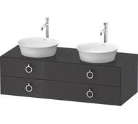 Duravit White Tulip, meuble sous-lavabo suspendu, largeur 1300 x profondeur 550mm, avec 2 tiroirs, avec poignée, WT4993BH1H1, Couleur: Graphite brillant