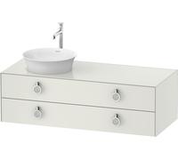 Duravit White Tulip, meuble sous-lavabo suspendu, largeur 1300 x profondeur 550mm, avec 2 tiroirs, avec poignée, WT4992L3636, Couleur: Laque mate en soie blanche