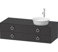 Duravit White Tulip, meuble sous-lavabo suspendu, largeur 1300 x profondeur 550mm, avec 2 tiroirs, avec poignée, WT4992R5858, Couleur: Satin graphite