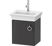 Duravit White Tulip, meuble sous-lavabo suspendu, largeur 384 x profondeur 298mm, avec 1x arrêt de porte à gauche, avec poignée, WT4250LH1H1, Couleur: Graphite brillant