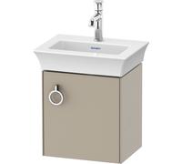 Duravit White Tulip, meuble sous-lavabo suspendu, largeur 384 x profondeur 298mm, avec 1x arrêt de porte à droite, avec poignée, WT4250R6060, Couleur: Laque mate taupe soie