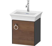 Duravit White Tulip, meuble sous-lavabo suspendu, largeur 384 x profondeur 298mm, avec 1x arrêt de porte à droite, avec poignée, WT4250R7758, Couleur: Corps : graphite satiné, façade : noyer américain