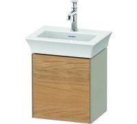 Duravit White Tulip, meuble sous-lavabo suspendu, largeur 384 x profondeur 298mm, avec 1x butée de porte à droite, avec technologie tip-on, WT4240RH560, Couleur: Corps : taupe silk mat, façade : chêne