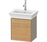 Duravit White Tulip, meuble sous-lavabo suspendu, largeur 384 x profondeur 298mm, avec 1x butée de porte à droite, avec technologie tip-on, WT4240RH5H2, Couleur: Corps : gris pierre brillant, façade :
