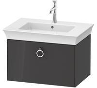 Duravit White Tulip, meuble sous-lavabo suspendu, largeur 684 x profondeur 458mm, avec 1x coulissant, avec poignée, WT42510H1H1, Couleur: Graphite brillant