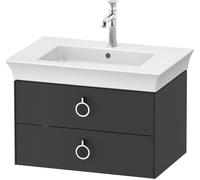 Duravit White Tulip, meuble sous-lavabo suspendu, largeur 684 x profondeur 458mm, avec 2 tiroirs, avec poignée, WT435105858, Couleur: Satin graphite