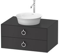 Duravit White Tulip, meuble sous-lavabo suspendu, largeur 800 x profondeur 550mm, avec 2 tiroirs, avec poignée, WT499005858, Couleur: Satin graphite